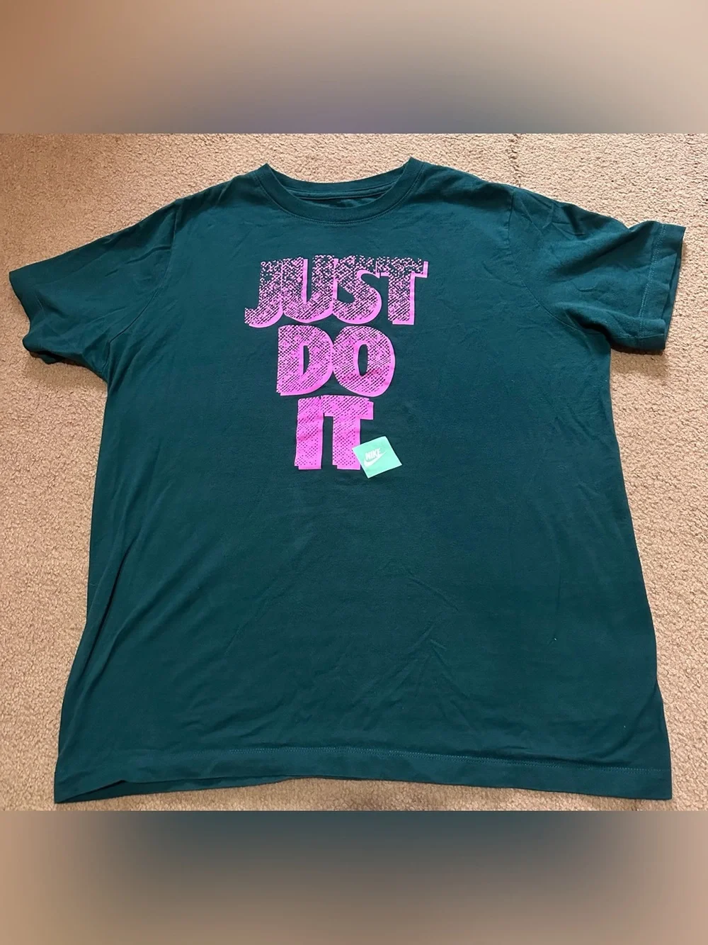 Boys Nike Teal T-Shirt with Pink 